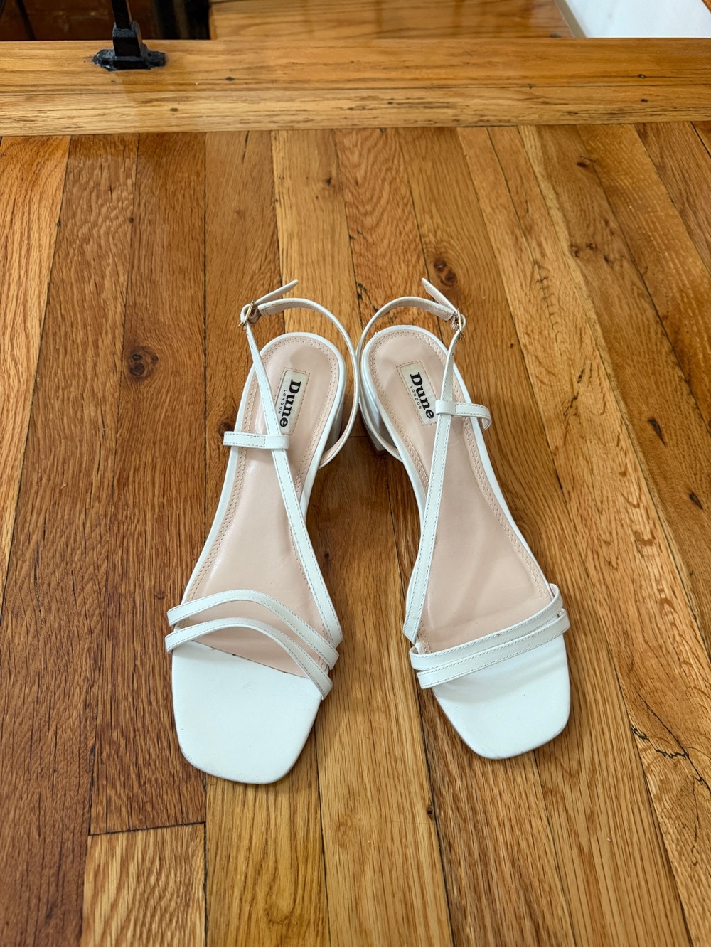 Dune London White Strappy Slingback Heels